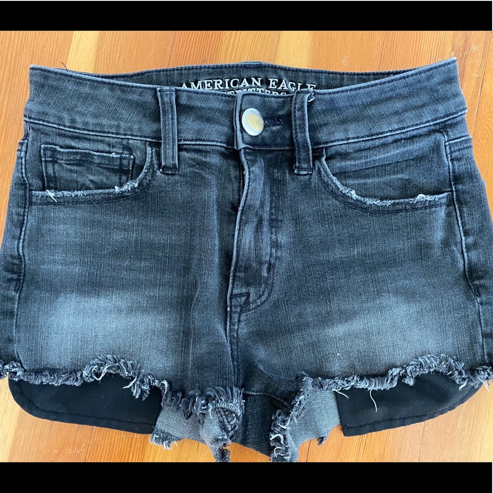 Black American Eagle high rise shorts